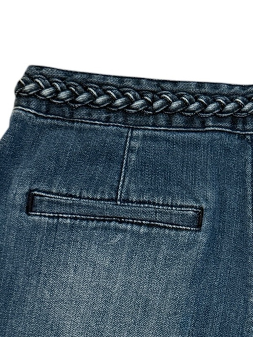 House of Harlow 1960 Braided High Rise Denim Shorts Size 30 Fits 28 Boho - Picture 5 of 13